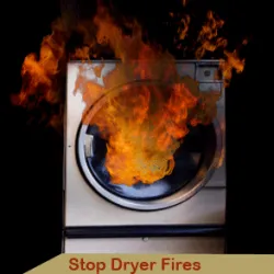 a washing machine on fire