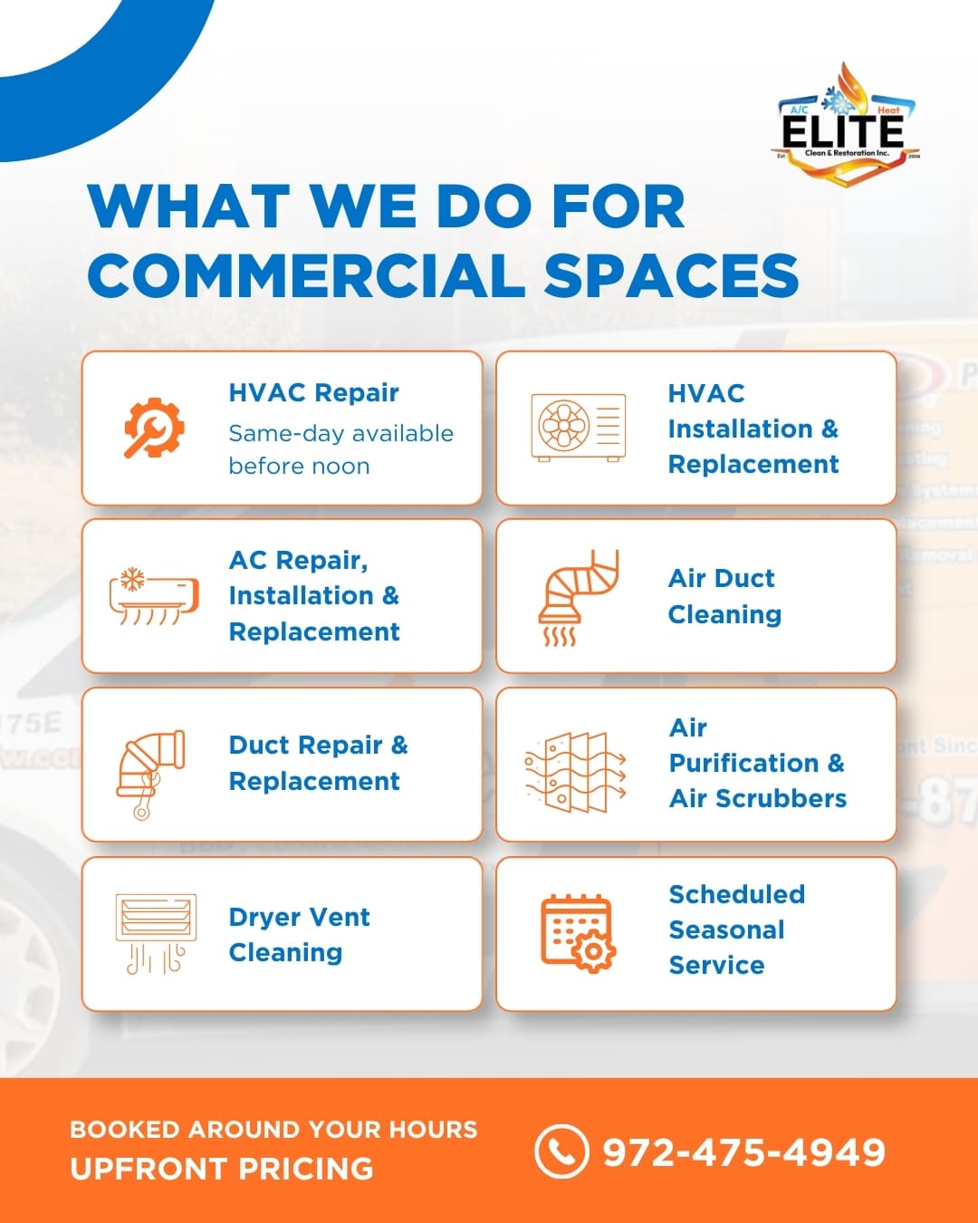 Commercial HVAC services: repair, installation, duct cleaning, air quality Commercial HVAC services: repair, installation, duct cleaning, air quality